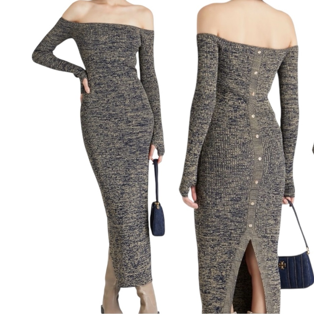 Remain Birger Christensen Marled Ribbed Knit Maxi Dress